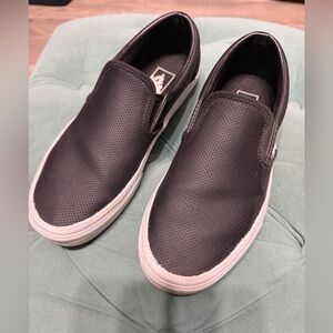 Vans Asher Perforated Leather Slip-On shoes size 9.5 in women or 8 in men